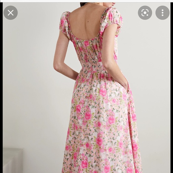LoveShackFancy | Dresses | Nwt Loveshackfancy Vernon Floral Midi Dress  Magenta Flower Fields Size Small | Poshmark